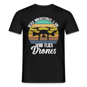 Drone - Men's T-Shirt - black - Front - AI Model Male 178 light (178cm)
