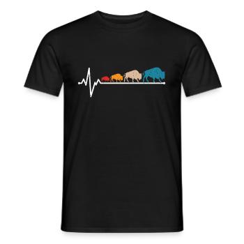 Bison - T-shirt homme - noir - Devant - AI Model Male 178 light (178cm)