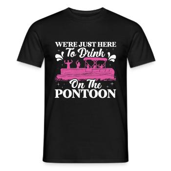 Pontoon Queen -Boat Pontoon -Women - Men's T-Shirt - black - Front - AI Model Male 178 light (178cm)