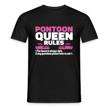 Pontoon Queen -Boat Pontoon -Women - Men's T-Shirt - black - Front - AI Model Male 178 light (178cm)