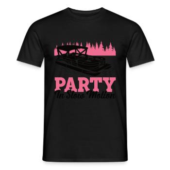 Pontoon Queen -Boat Pontoon -Women - Men's T-Shirt - black - Front - AI Model Male 178 light (178cm)