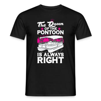 Pontoon Queen -Boat Pontoon -Women - Men's T-Shirt - black - Front - AI Model Male 178 light (178cm)