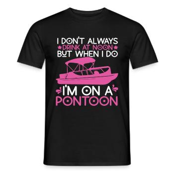 Pontoon Queen -Boat Pontoon -Women - Men's T-Shirt - black - Front - AI Model Male 178 light (178cm)