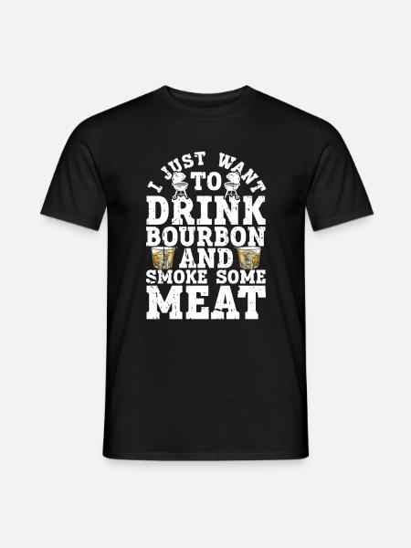 Bourbon Smoker Barbecue Whiskey - Men's T-Shirt - black
