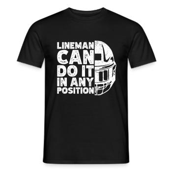 Lineman Joueur de football Offensive Défense - T-shirt homme - noir - Devant - AI Model Male 178 light (178cm)