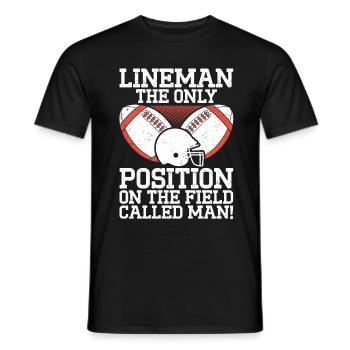 Lineman Joueur de football Offensive Défense - T-shirt homme - noir - Devant - AI Model Male 178 light (178cm)