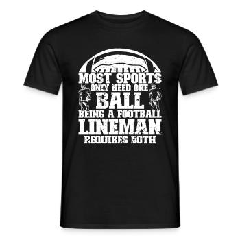 Lineman Joueur de football Offensive Défense - T-shirt homme - noir - Devant - AI Model Male 178 light (178cm)