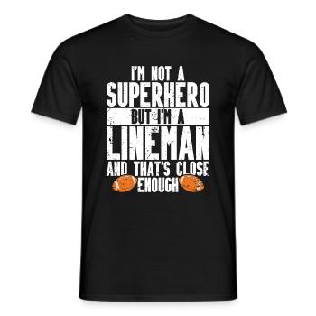 Lineman Joueur de football Offensive Défense - T-shirt homme - noir - Devant - AI Model Male 178 light (178cm)