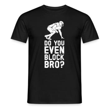 Lineman Joueur de football Offensive Défense - T-shirt homme - noir - Devant - AI Model Male 178 light (178cm)