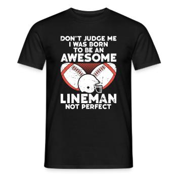 Lineman Joueur de football Offensive Défense - T-shirt homme - noir - Devant - AI Model Male 178 light (178cm)