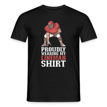 Lineman Joueur de football Offensive Défense - T-shirt homme - noir - Devant - AI Model Male 178 light (178cm)