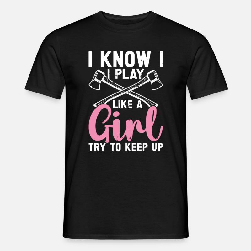 Axtwurf Axe Wurfspiel - Männer T-Shirt - Schwarz