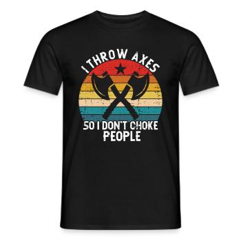 Jeu de lancer de hache - T-shirt homme - noir - Devant - AI Model Male 178 light (178cm)