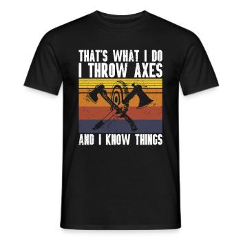 Jeu de lancer de hache - T-shirt homme - noir - Devant - AI Model Male 178 light (178cm)