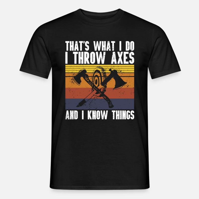 Axtwurf Axe Wurfspiel - Männer T-Shirt - Schwarz