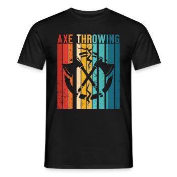Jeu de lancer de hache - T-shirt homme - noir - Devant - AI Model Male 178 light (178cm)