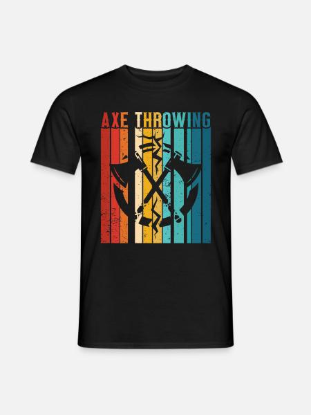 Axtwurf Axe Wurfspiel - Männer T-Shirt - Schwarz