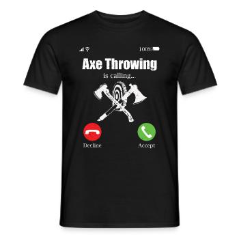 Jeu de lancer de hache - T-shirt homme - noir - Devant - AI Model Male 178 light (178cm)