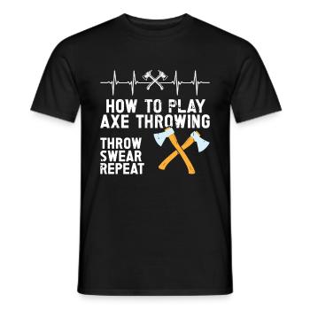 Jeu de lancer de hache - T-shirt homme - noir - Devant - AI Model Male 178 light (178cm)