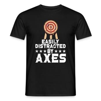 Jeu de lancer de hache - T-shirt homme - noir - Devant - AI Model Male 178 light (178cm)