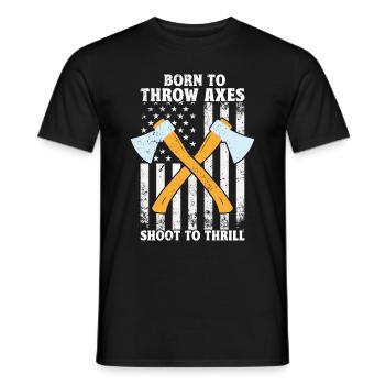 Jeu de lancer de hache - T-shirt homme - noir - Devant - AI Model Male 178 light (178cm)