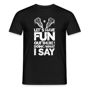 Lacrosse Coach Stick - Men's T-Shirt - black - Front - AI Model Male 178 light (178cm)