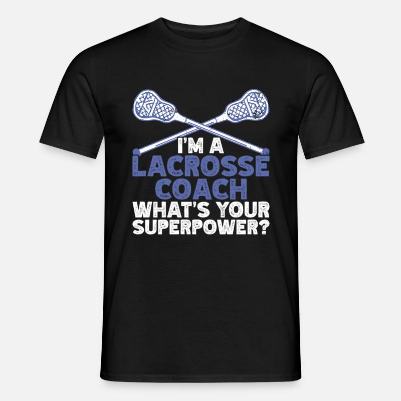 Lacrosse Coach Stick - Männer T-Shirt - Schwarz