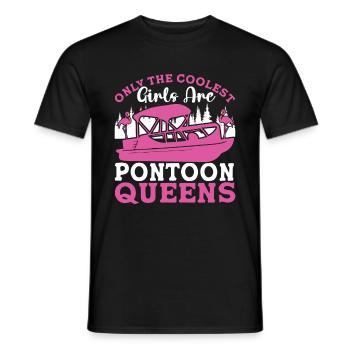 Ponton Queen -Bateau Ponton -Femmes - T-shirt homme - noir - Devant - AI Model Male 178 light (178cm)