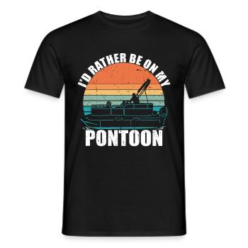 Ponton Queen -Bateau Ponton -Femmes - T-shirt homme - noir - Devant - AI Model Male 178 light (178cm)
