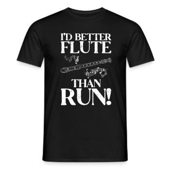 Flûte - T-shirt homme - noir - Devant - AI Model Male 178 light (178cm)