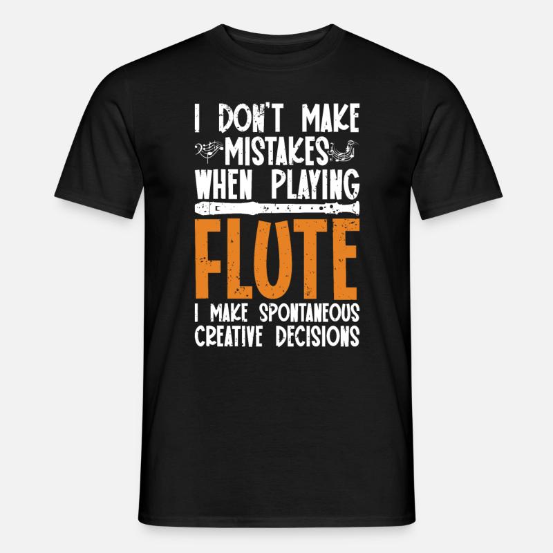Flöte - Männer T-Shirt - Schwarz