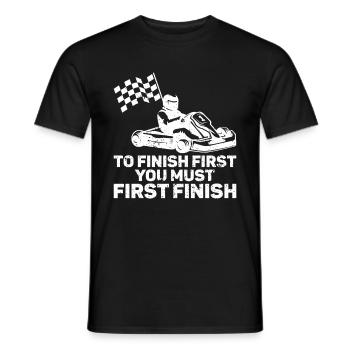Faire du karting - T-shirt homme - noir - Devant - AI Model Male 178 light (178cm)