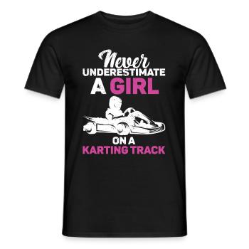 Faire du karting - T-shirt homme - noir - Devant - AI Model Male 178 light (178cm)