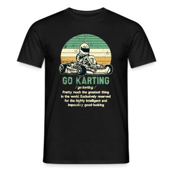 Faire du karting - T-shirt homme - noir - Devant - AI Model Male 178 light (178cm)
