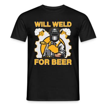 Will Weld For Beer Welder Lover Idée cadeau - T-shirt homme - noir - Devant - AI Model Male 178 light (178cm)