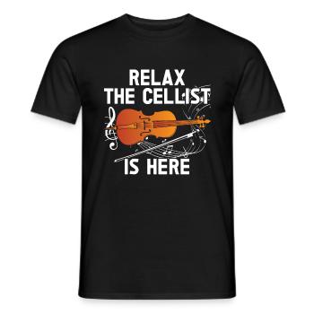 Cello -Musical instrument - Men's T-Shirt - black - Front - AI Model Male 178 light (178cm)