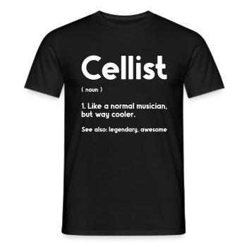 Cello -Musical instrument - Men's T-Shirt - black - Front - AI Model Male 178 light (178cm)