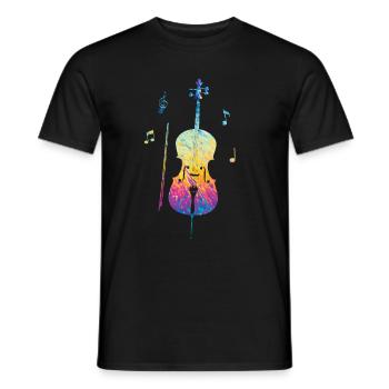 Cello -Musical instrument - Men's T-Shirt - black - Front - AI Model Male 178 light (178cm)