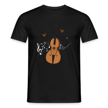 Cello -Musical instrument - Men's T-Shirt - black - Front - AI Model Male 178 light (178cm)