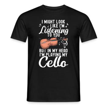 Cello -Musical instrument - Men's T-Shirt - black - Front - AI Model Male 178 light (178cm)