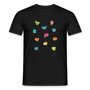 Wall climbing Bouldering rock face - Men's T-Shirt - black - Front - AI Model Male 178 light (178cm)