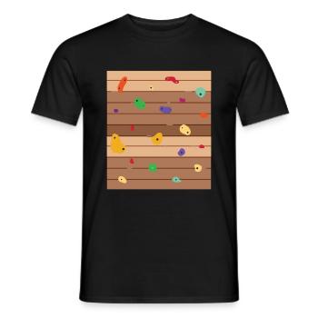 Wall Climbing Bouldering Rock Face - Men's T-Shirt - black - Front - AI Model Male 178 light (178cm)