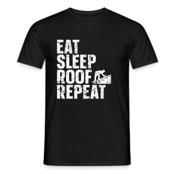 Roofer -Roof house repairs - Men's T-Shirt - black - Front - AI Model Male 178 light (178cm)
