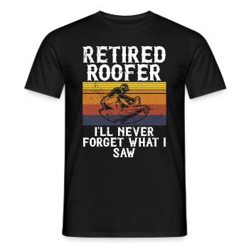 Roofer -Roof house repairs - Men's T-Shirt - black - Front - AI Model Male 178 light (178cm)