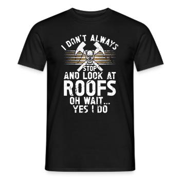 Roofer -Roof house repairs - Men's T-Shirt - black - Front - AI Model Male 178 light (178cm)