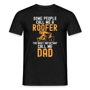 Couvreur - Réparation de toiture - T-shirt homme - noir - Devant - AI Model Male 178 light (178cm)