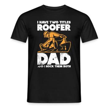 Roofer -Roof house repairs - Men's T-Shirt - black - Front - AI Model Male 178 light (178cm)