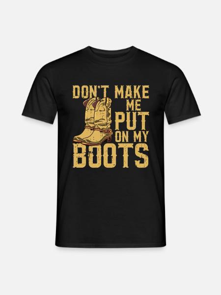 Line Dancing Cowboy Boots Western - Männer T-Shirt - Schwarz