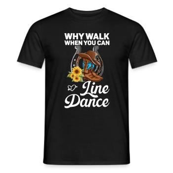 Line Dancing Cowboy Boots Western - Männer T-Shirt - Schwarz - Vorne - AI Model Male 178 light (178cm)