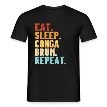 Conga Drum Musician Drumline - Men's T-Shirt - black - Front - AI Model Male 178 light (178cm)